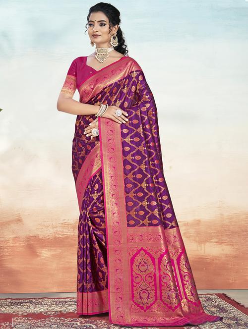 women self design banarasi saree with blouse - 21671211 -  Standard Image - 0