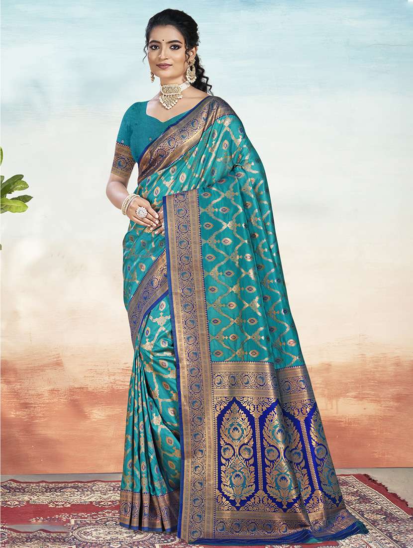 women self design banarasi saree with blouse