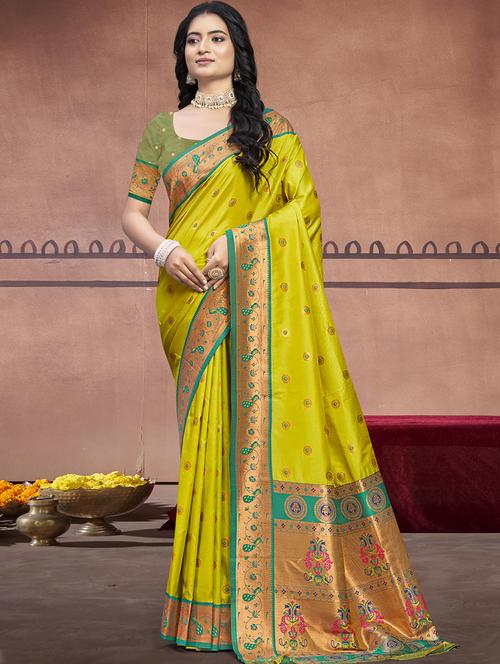 women self design paithani saree with blouse - 21671221 - Standard Image - 0