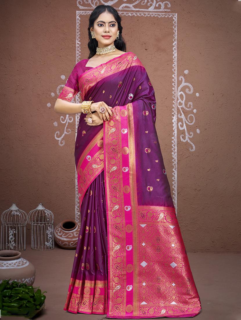 women self design bordered saree with blouse - 21671261 - Zoom Image - 0