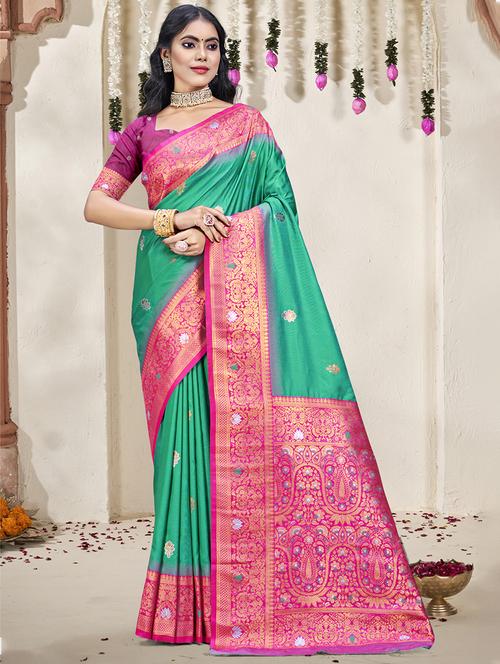 women self design bordered saree with blouse - 21671270 - Standard Image - 0