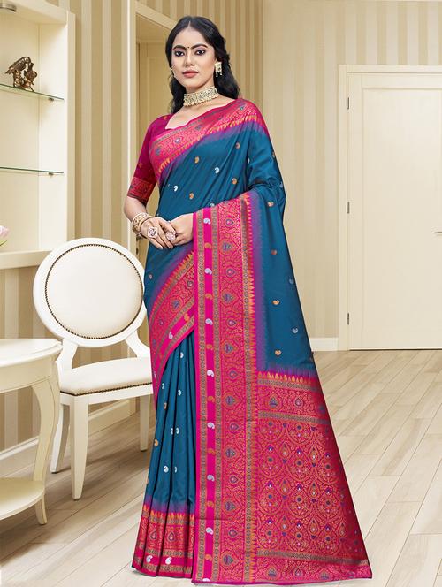 women self design bordered saree with blouse - 21671278 - Standard Image - 0