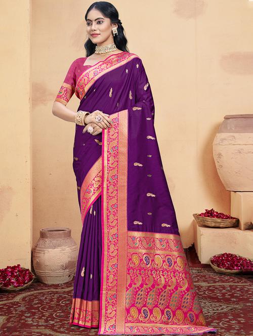 women self design bordered saree with blouse - 21671297 -  Standard Image - 0