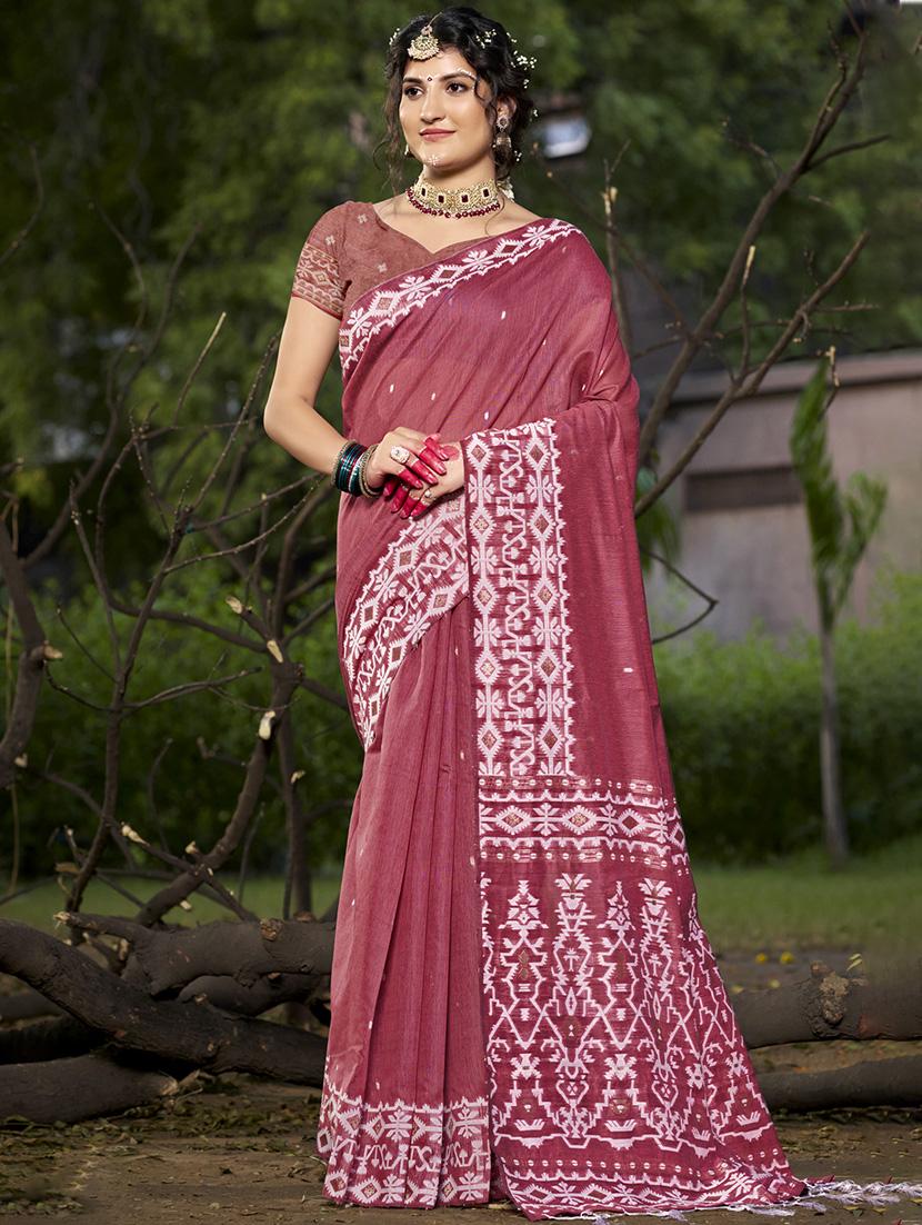 women self design tussar saree with blouse - 21671321 - Zoom Image - 0