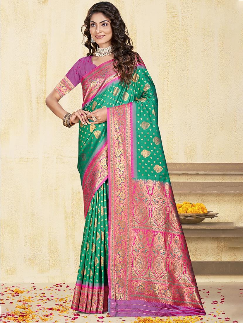 women self design banarasi saree with blouse - 21671324 - Zoom Image - 0