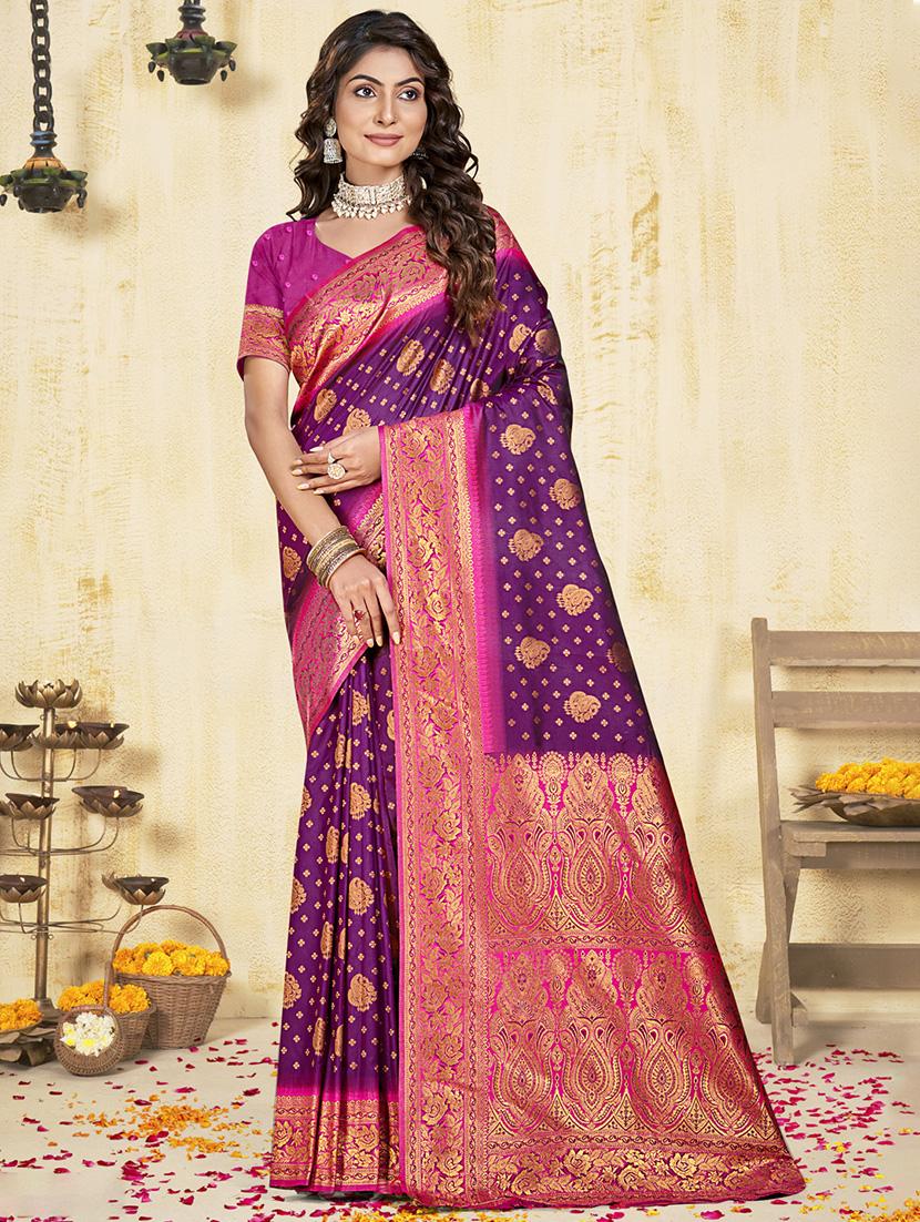 women self design banarasi saree with blouse - 21671325 - Zoom Image - 0