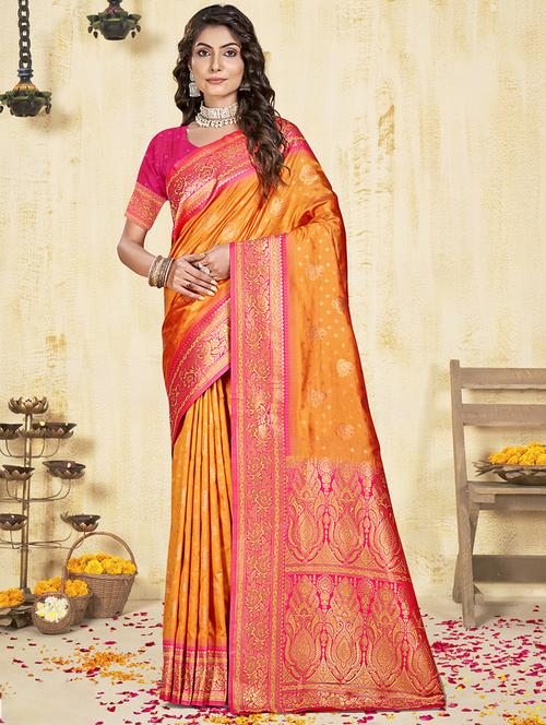 women self design banarasi saree with blouse - 21671326 - Standard Image - 0