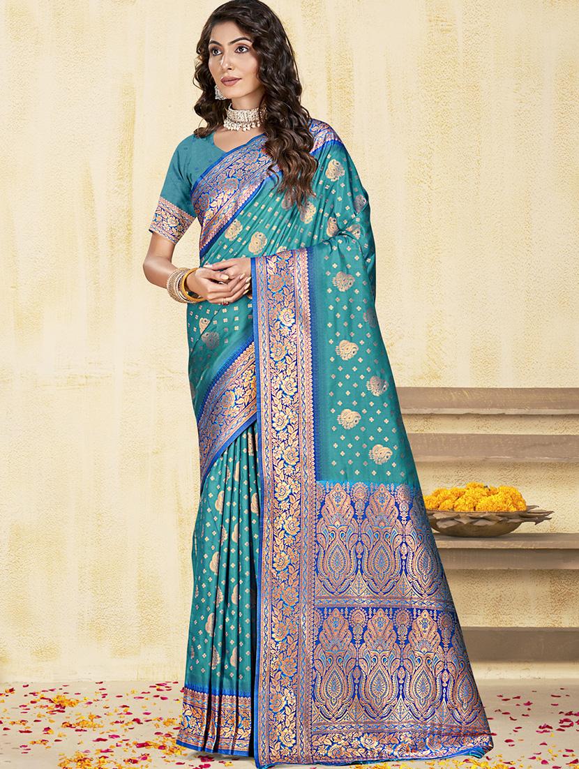 women self design banarasi saree with blouse - 21671327 - Zoom Image - 0