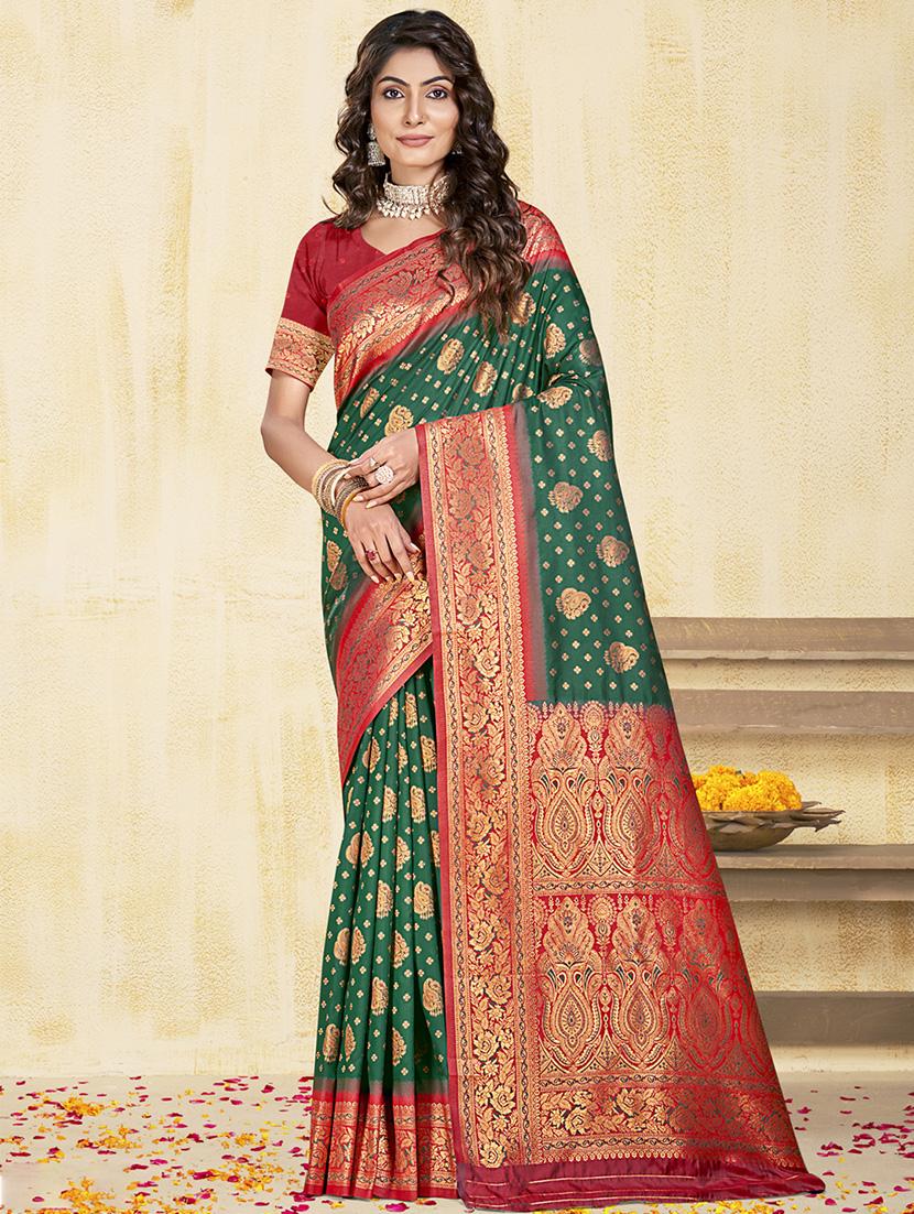 women self design banarasi saree with blouse - 21671328 -  Zoom Image - 0