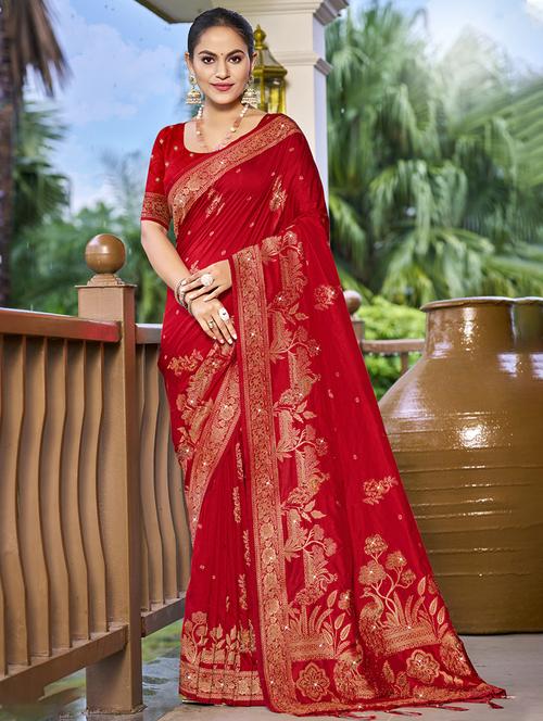 women self design banarasi saree with blouse - 21671340 -  Standard Image - 0