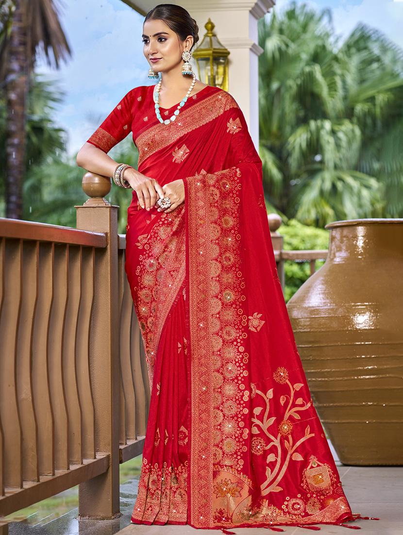women self design banarasi saree with blouse - 21671342 - Zoom Image - 0
