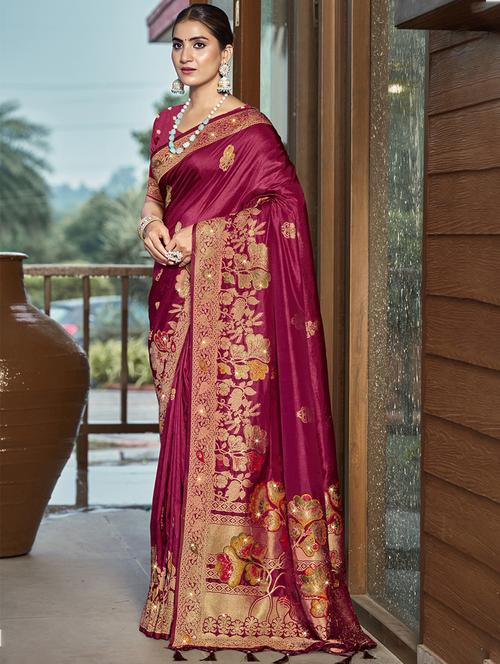 women self design banarasi saree with blouse - 21671343 - Standard Image - 0