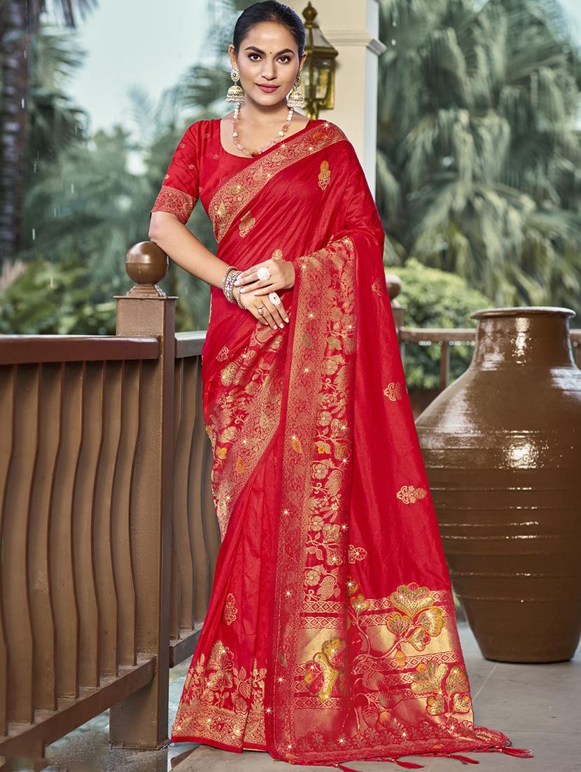 women self design banarasi saree with blouse - 21671348 - Zoom Image - 0