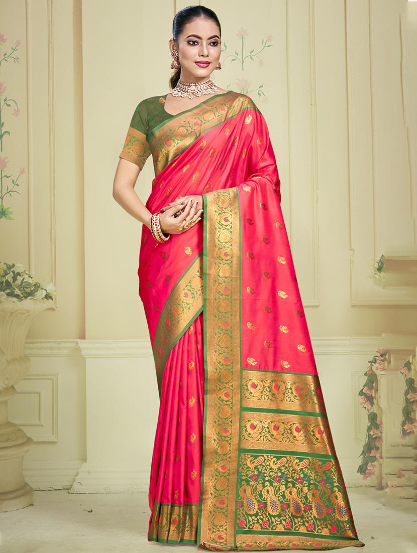 women self design banarasi saree with blouse - 21671356 - Zoom Image - 0