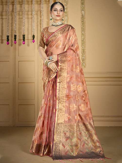 women self design chanderi saree with blouse - 21671357 -  Standard Image - 0
