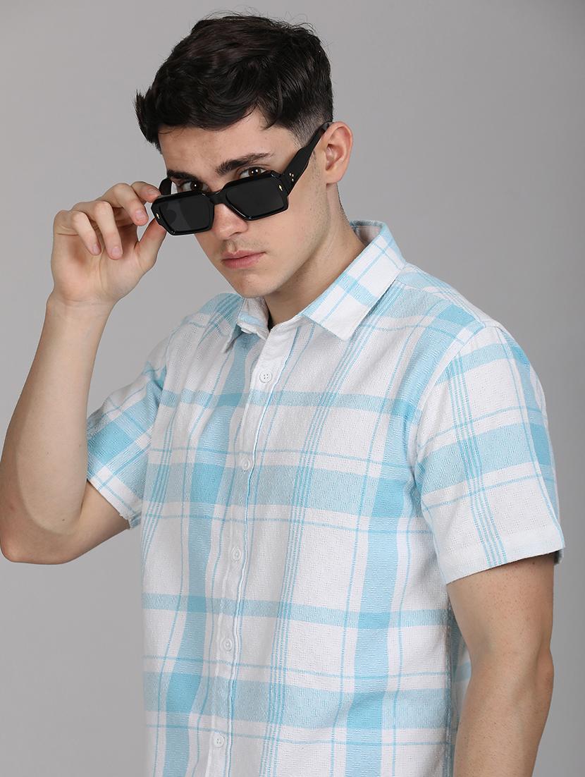 men checkered collared casual shirt - 21671380 - Standard Image - 3