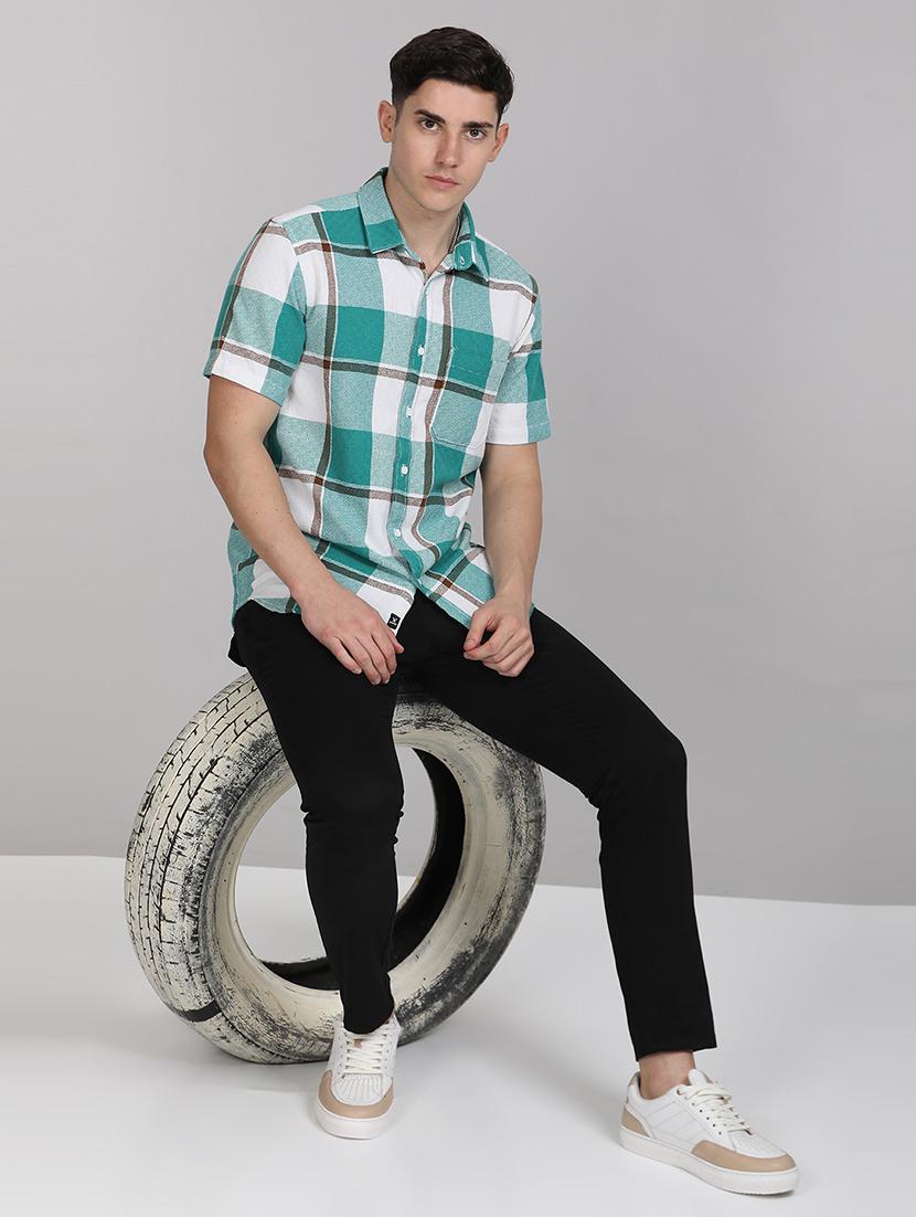 men checkered collared casual shirt - 21671381 - Standard Image - 3