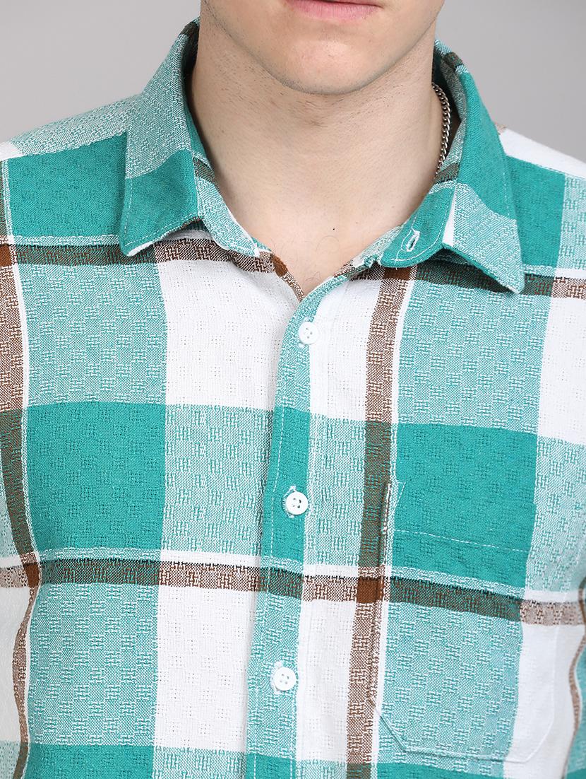 men checkered collared casual shirt - 21671381 - Standard Image - 5