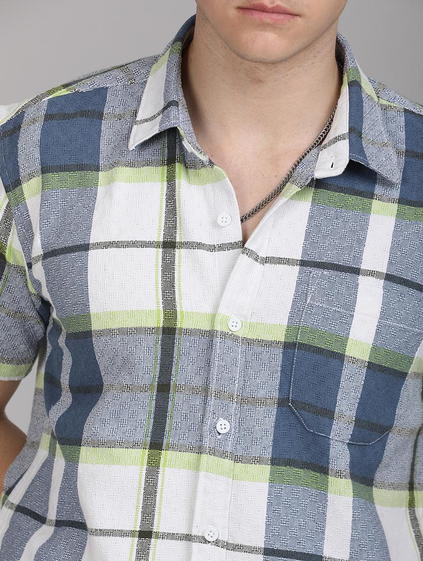 men checkered collared casual shirt - 21671384 - Standard Image - 5