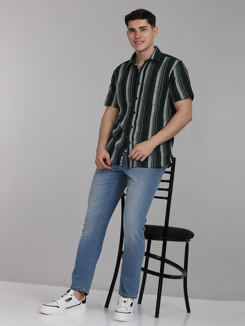 men striped collared casual shirt - 21671386 - Standard Image - 3