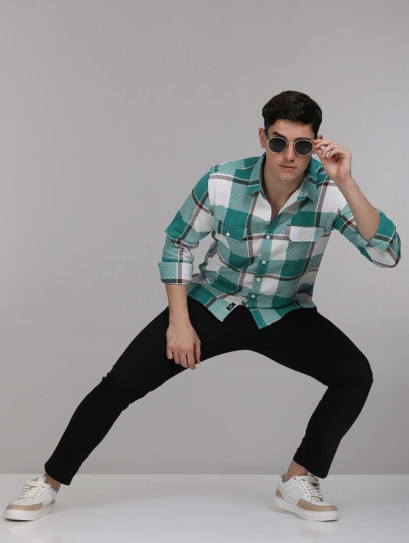 men checkered collared long sleeves casual shirt - 21671391 -  Standard Image - 3