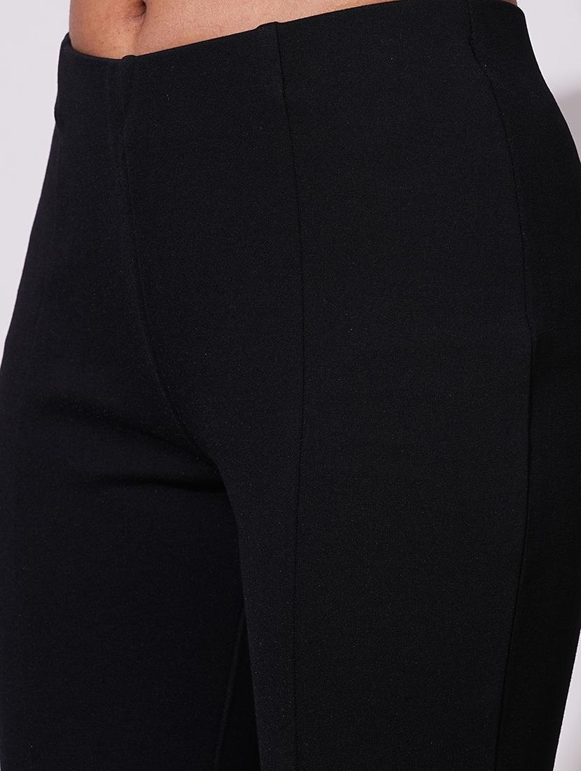 globus women black stretchable mid-rise workwear bootcut treggings - 21671741 - Standard Image - 5