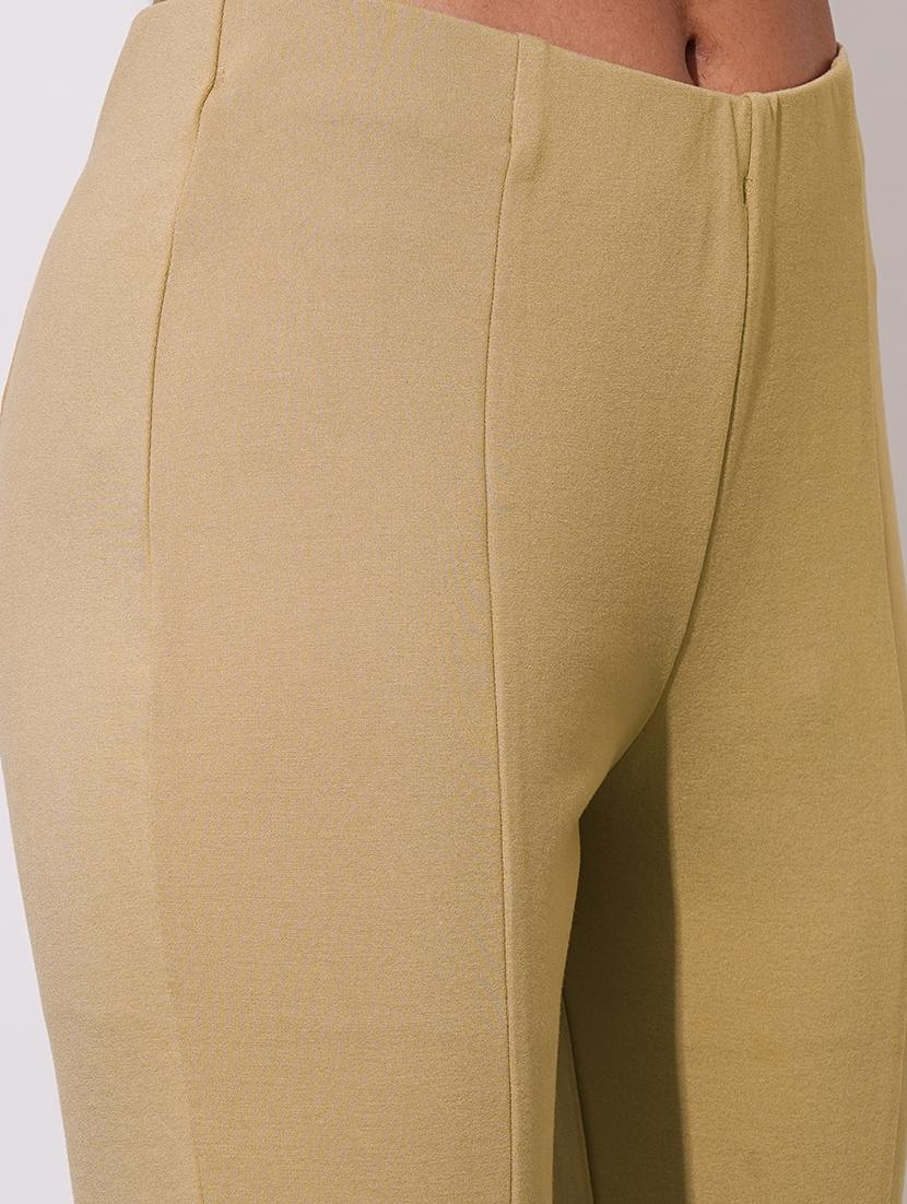 globus women camel stretchable mid-rise workwear bootcut treggings - 21671742 - Standard Image - 5