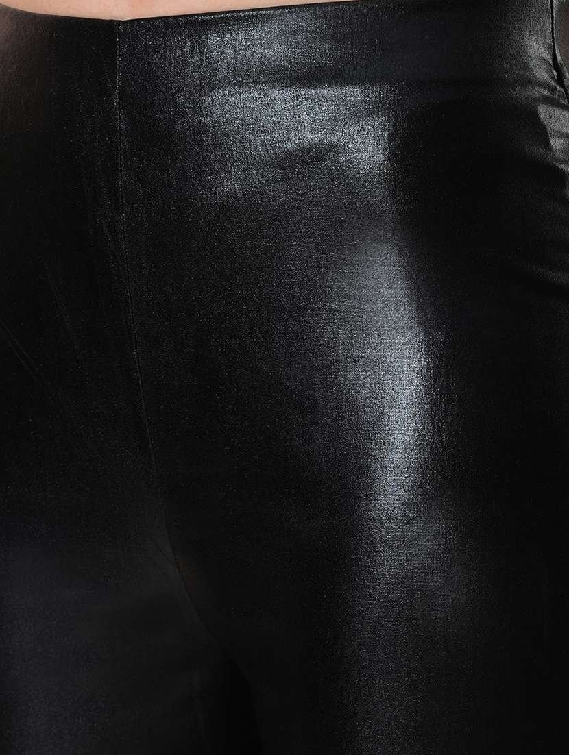 globus women midnight blue stretchable mid-rise sheen flared party treggings - 21671767 -  Standard Image - 5