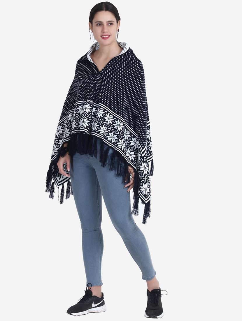 women white self designed poncho - 21671956 -  Standard Image - 3