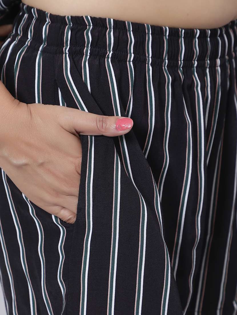 women striped top and shorts co-ord set - 21672074 -  Standard Image - 5