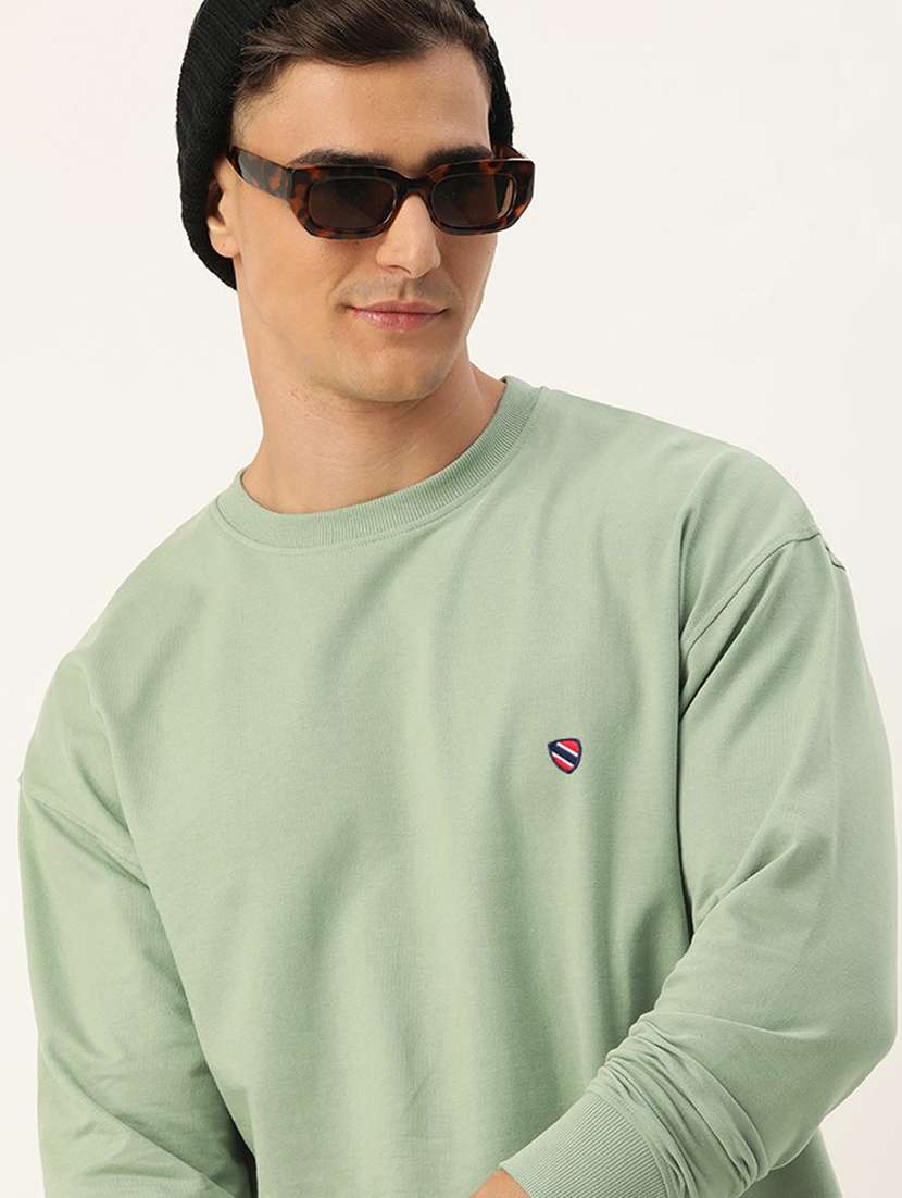men long sleeve plain sweatshirt - 21672151 -  Standard Image - 3