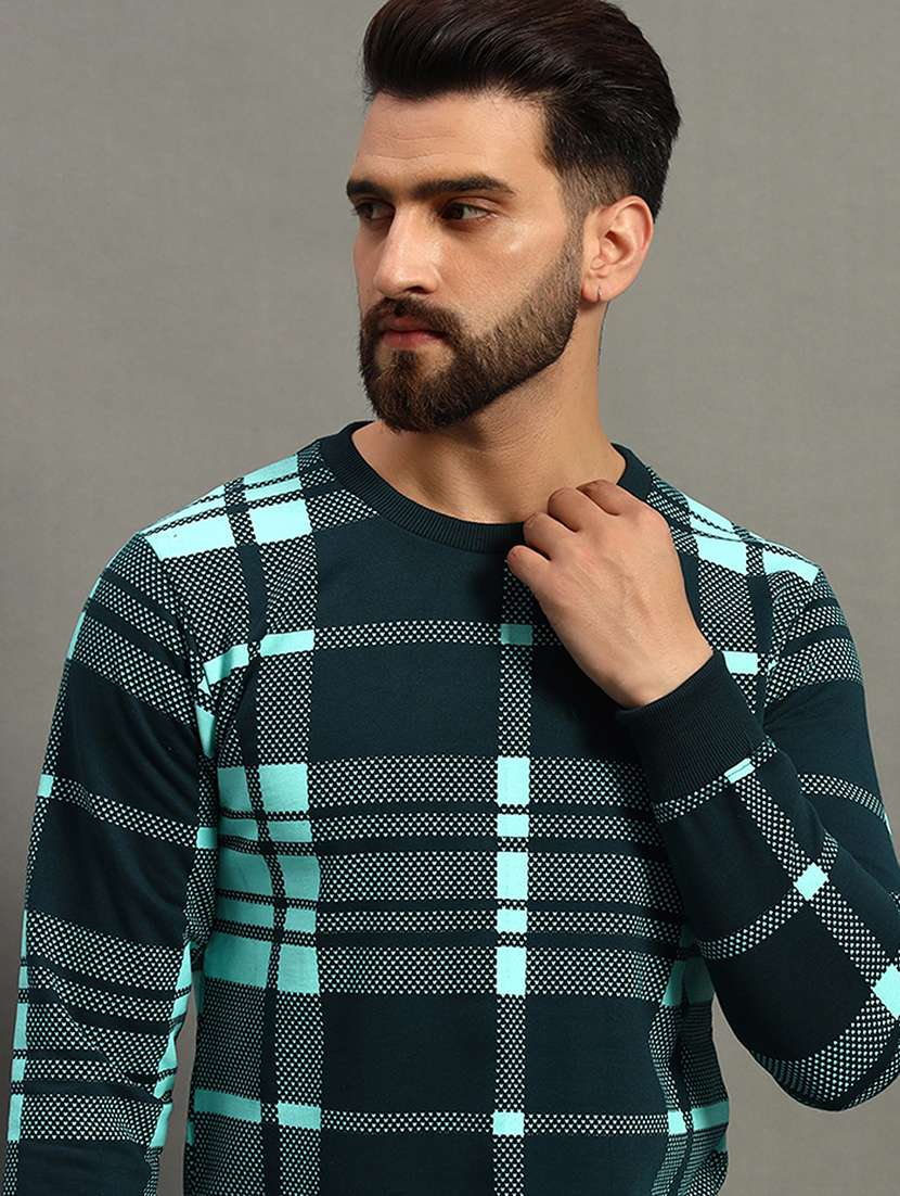 men long sleeve checkered sweatshirt - 21672155 -  Standard Image - 3