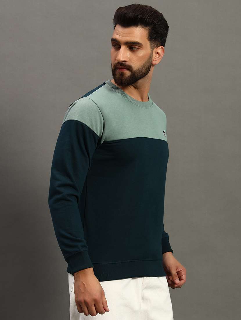 men long sleeve color block sweatshirt