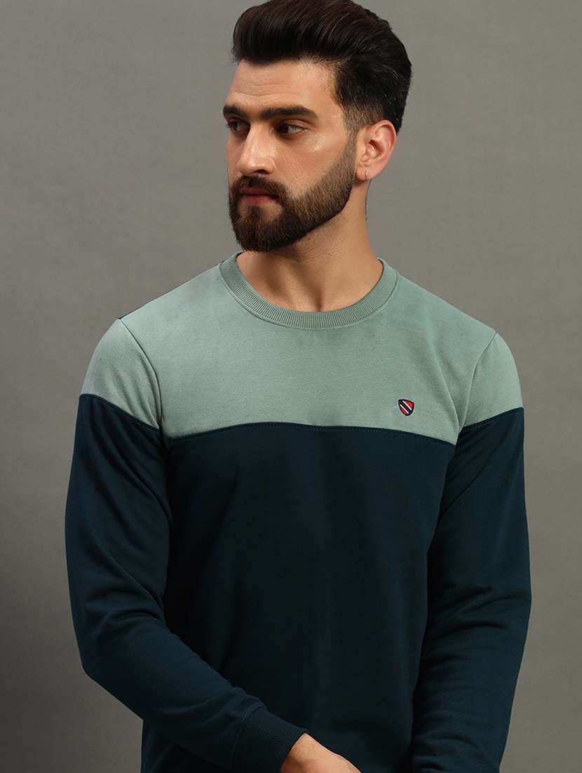 men long sleeve color block sweatshirt - 21672157 -  Standard Image - 3