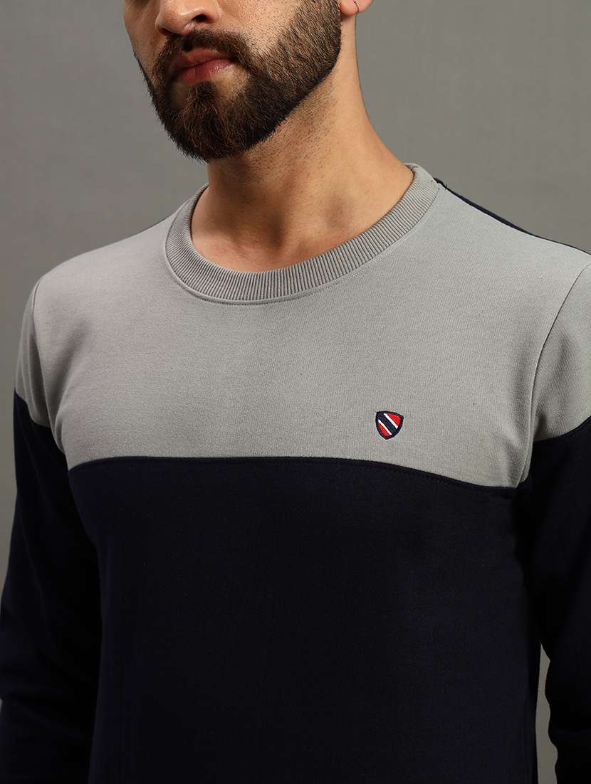 men long sleeve color block sweatshirt - 21672158 -  Standard Image - 3
