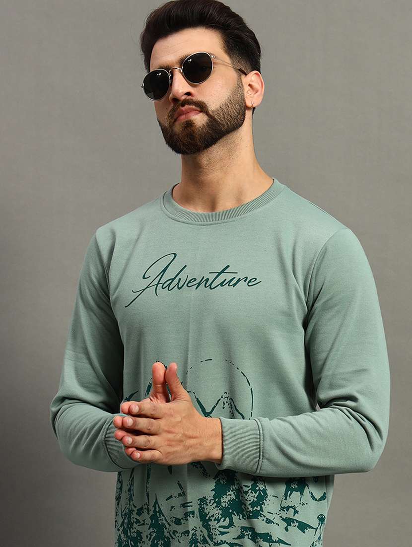 men long sleeves front print sweatshirt - 21672160 -  Standard Image - 3