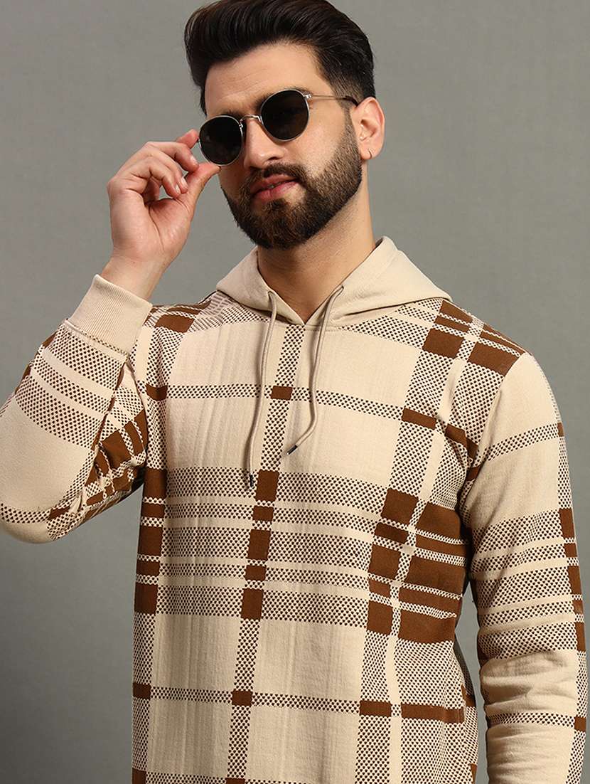 men long sleeve checkered sweatshirt - 21672162 -  Standard Image - 3