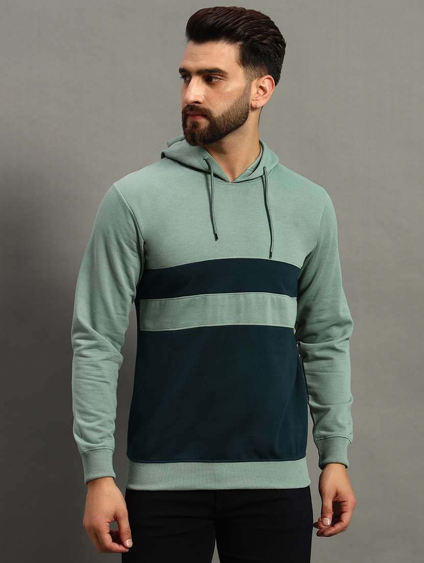 men long sleeve color block sweatshirt