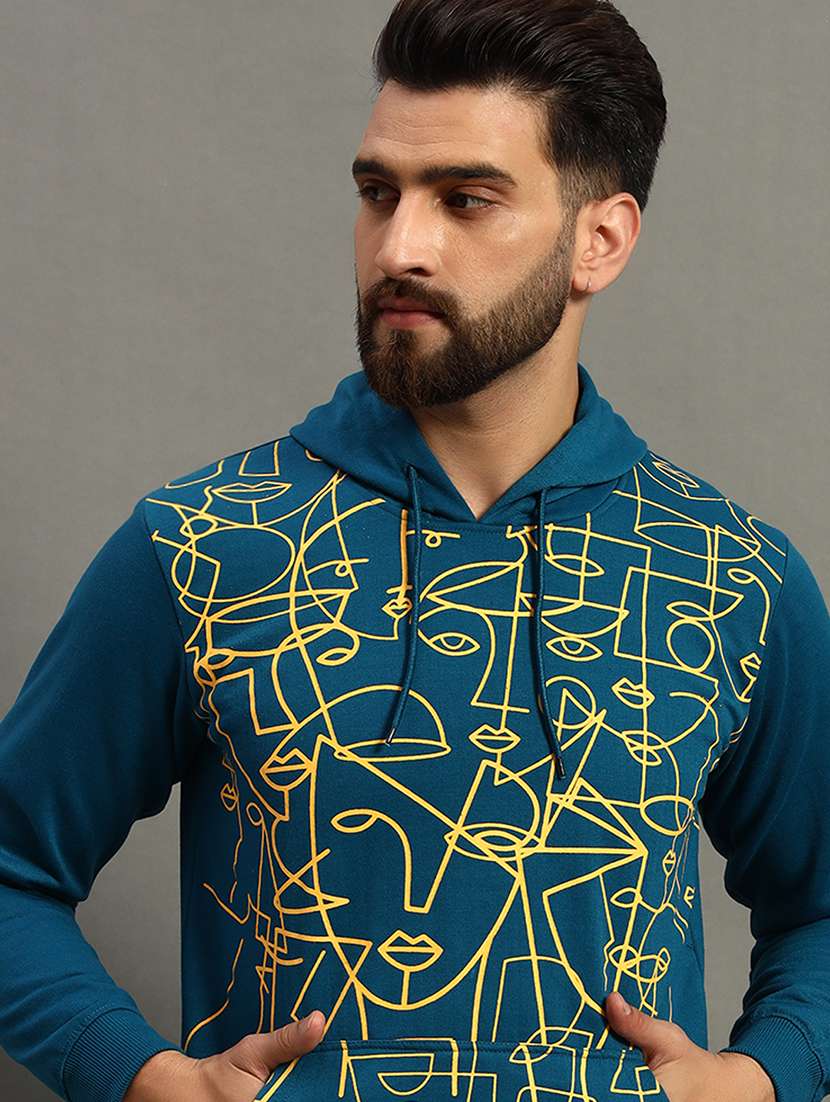 men long sleeves front print sweatshirt - 21672171 -  Standard Image - 3