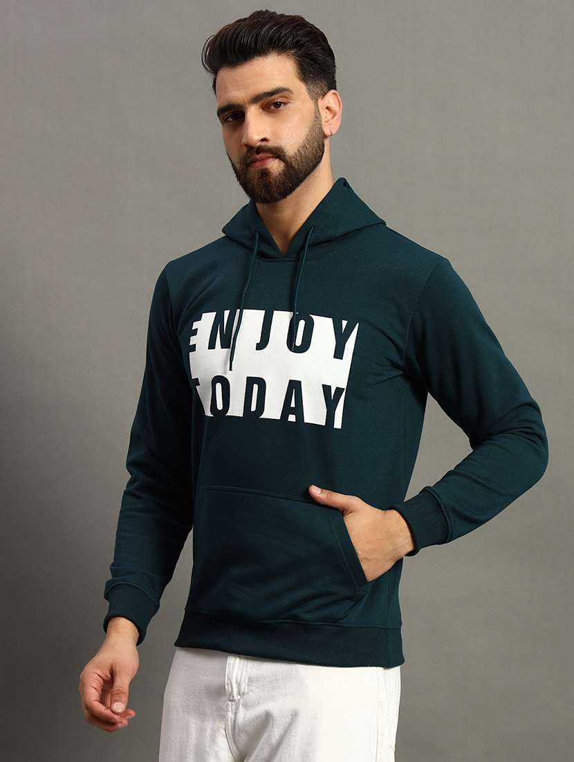 men long sleeves chest print sweatshirt
