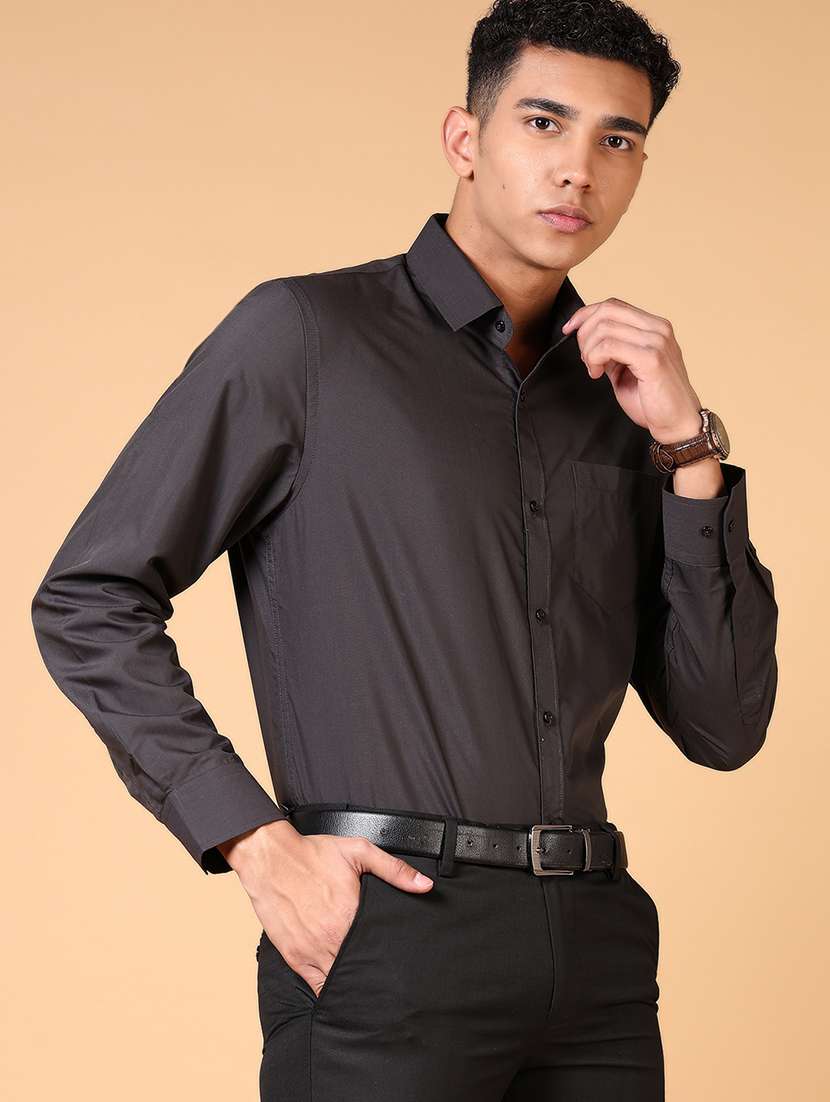men solid long sleeve formal shirt - 21672238 -  Standard Image - 3