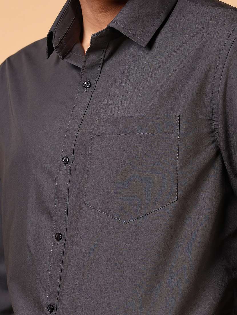 men solid long sleeve formal shirt - 21672238 -  Standard Image - 5