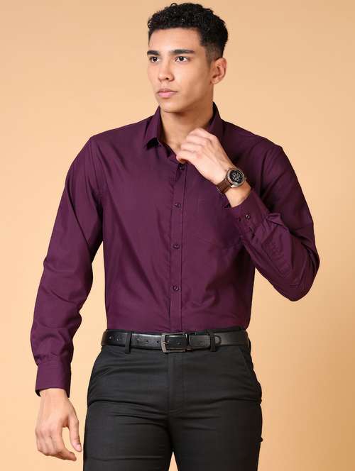 men solid long sleeve formal shirt - 21672239 - Standard Image - 0