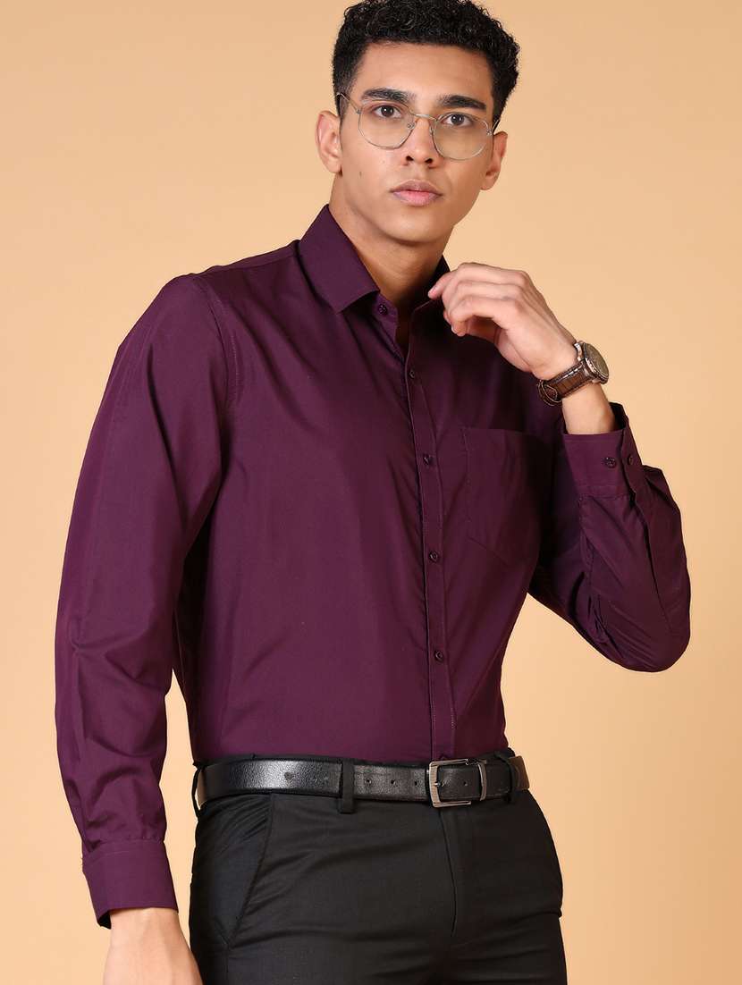 men solid long sleeve formal shirt - 21672239 - Standard Image - 3