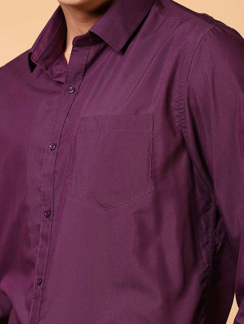 men solid long sleeve formal shirt - 21672239 - Standard Image - 5