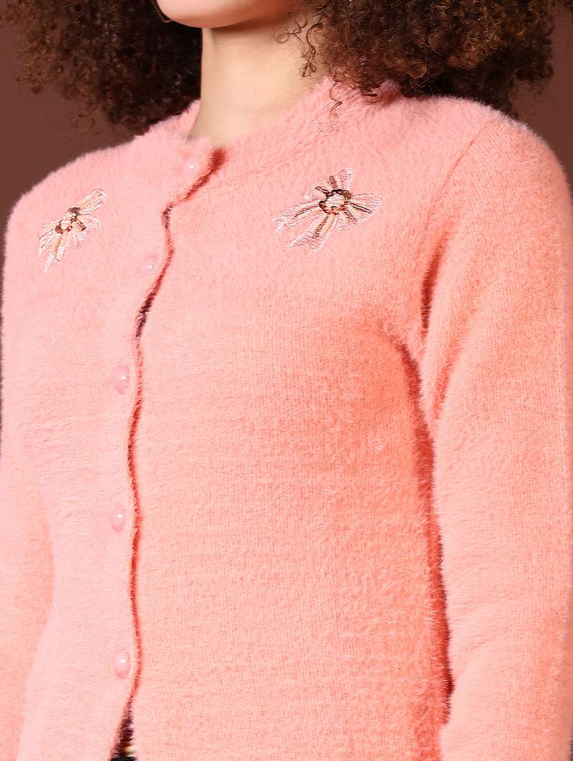 women self designed long sleeves cardigan - 21672245 -  Standard Image - 5