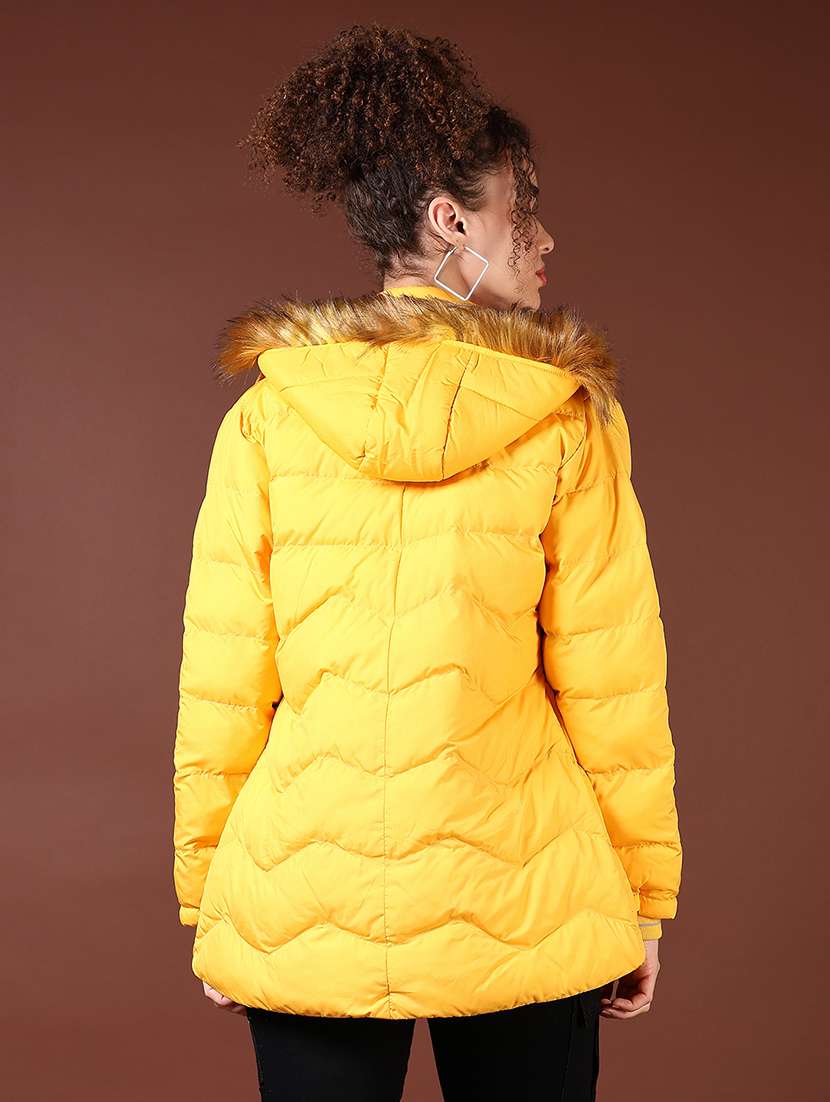 women long sleeves solid puffer jacket - 21672271 -  Standard Image - 3