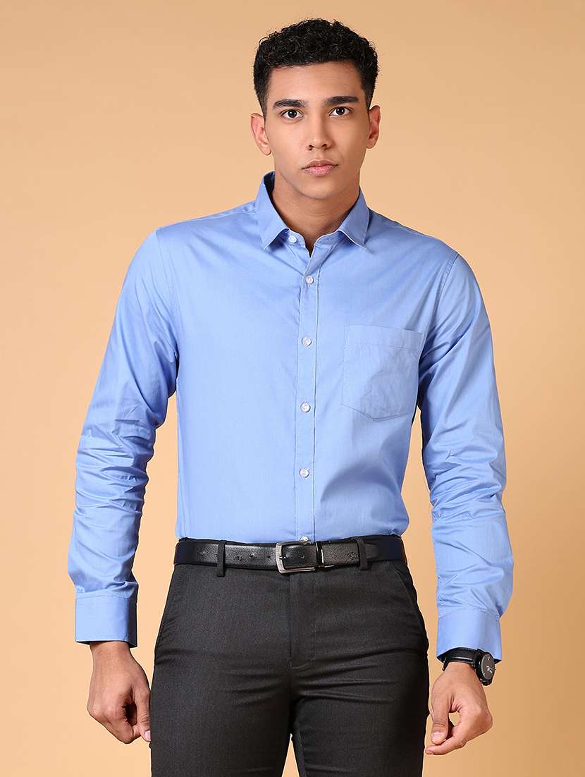 men solid long sleeve formal shirt