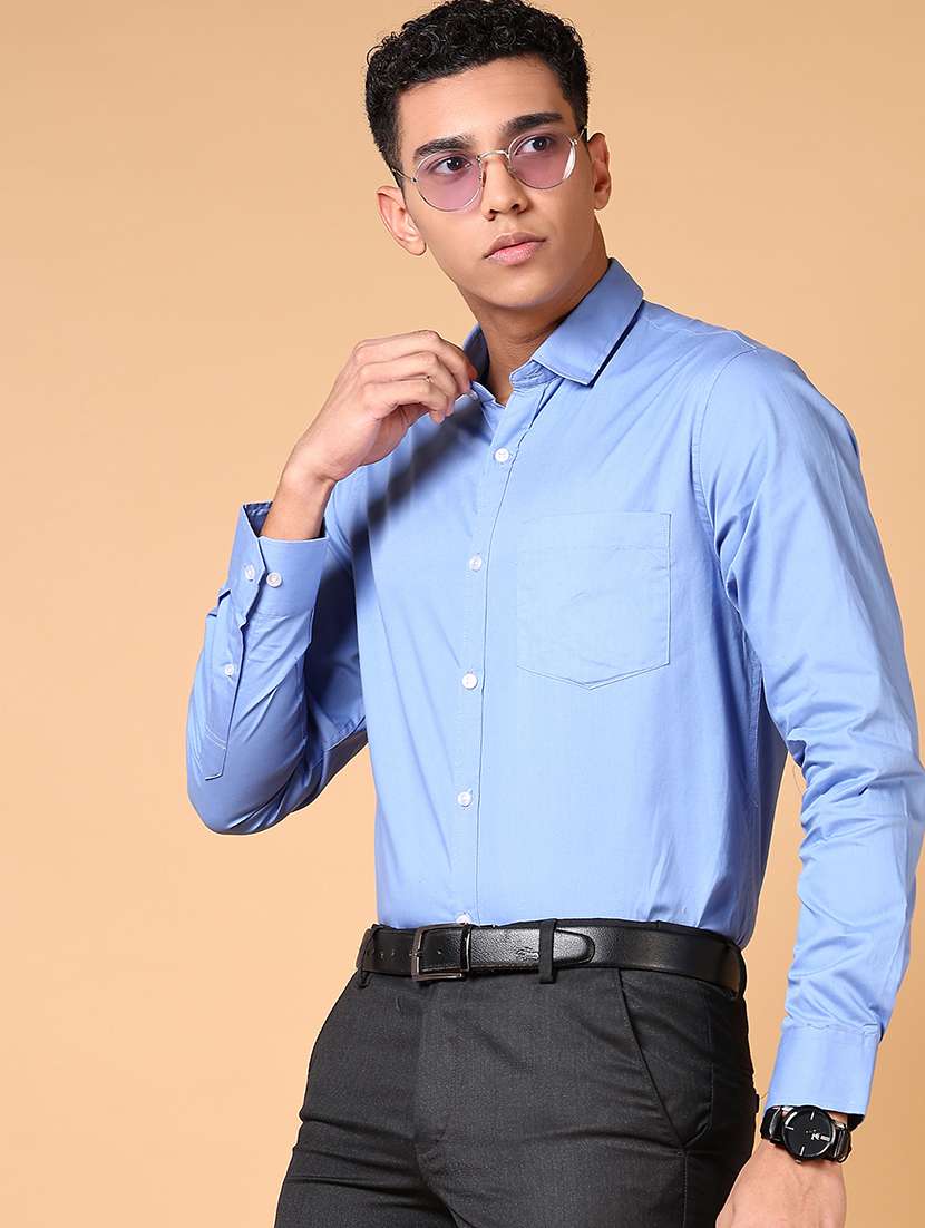 men solid long sleeve formal shirt - 21672273 -  Standard Image - 3