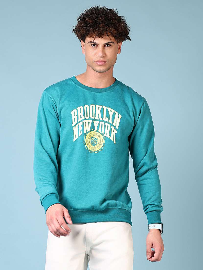 men front print long sleeve sweatshirt